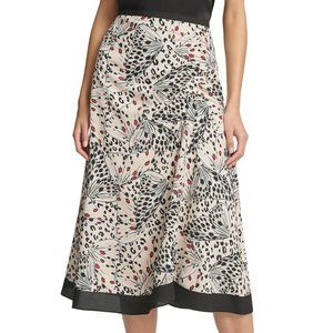 NWT Women's DKNY Midi Skirt Sheer Hem 14 Retail 89